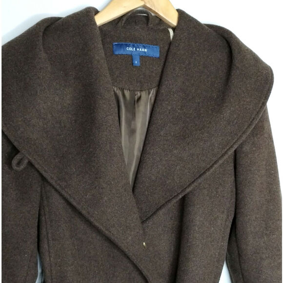 Cole Haan Brown Belted Coat - Picture 3 of 8
